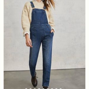 Anthropologie, high-waist, stretch denim overalls. Size 30.